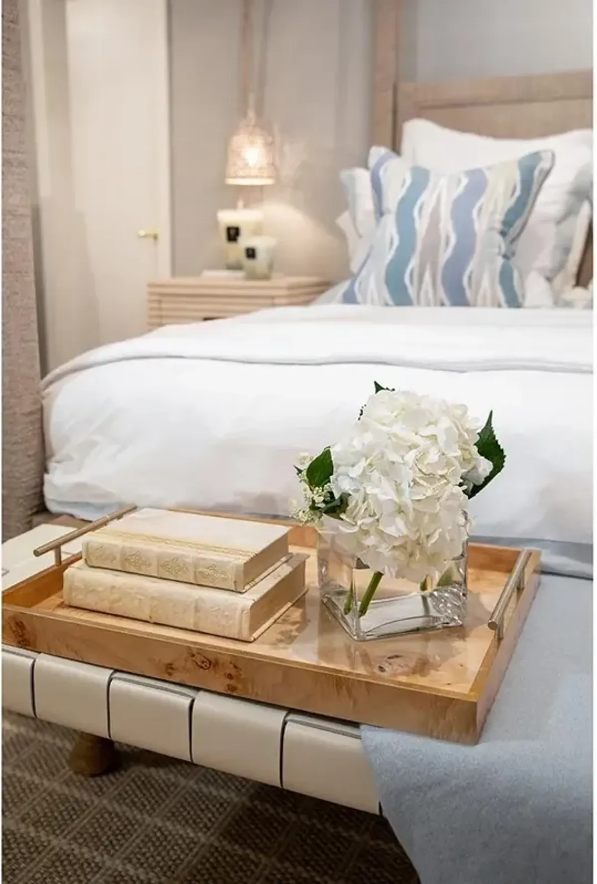 Damian Coastal Beach Brown Wood Tray
