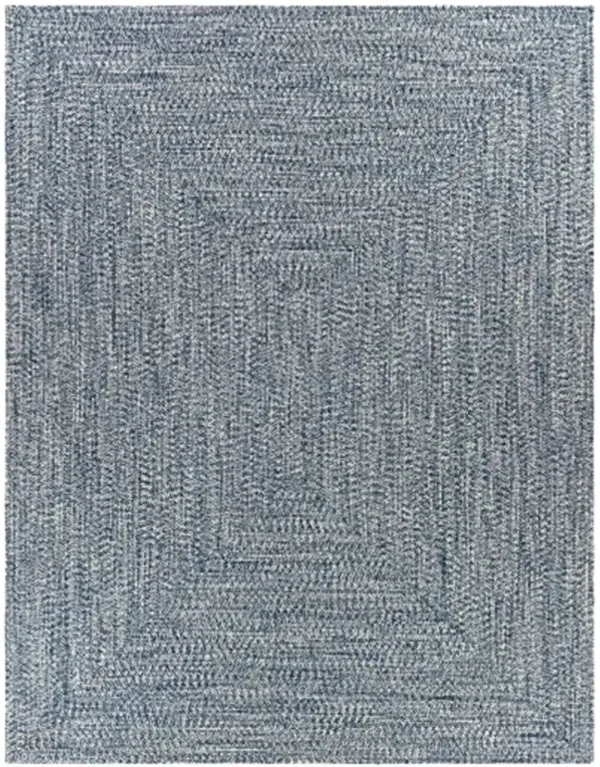 Chelsea Modern Classic Blue Textured Indoor Outdoor Rug- 10' x 13'