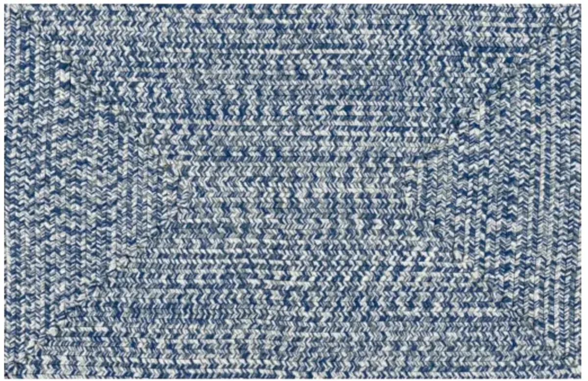 Chelsea Modern Classic Blue Textured Indoor Outdoor Rug- 2'6" x 8'