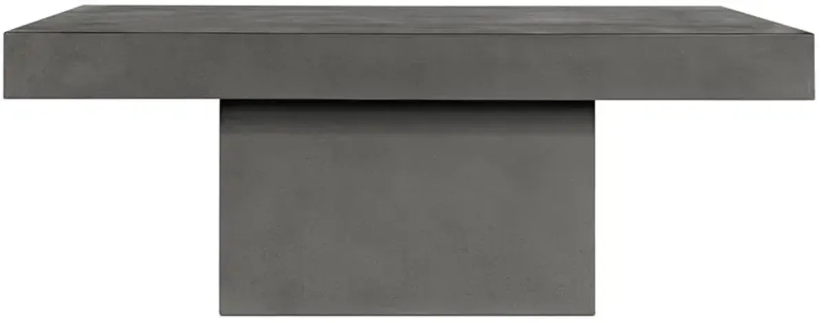 Sinforiana Industrial Loft Grey Concrete Rectangular Outdoor Coffee Table