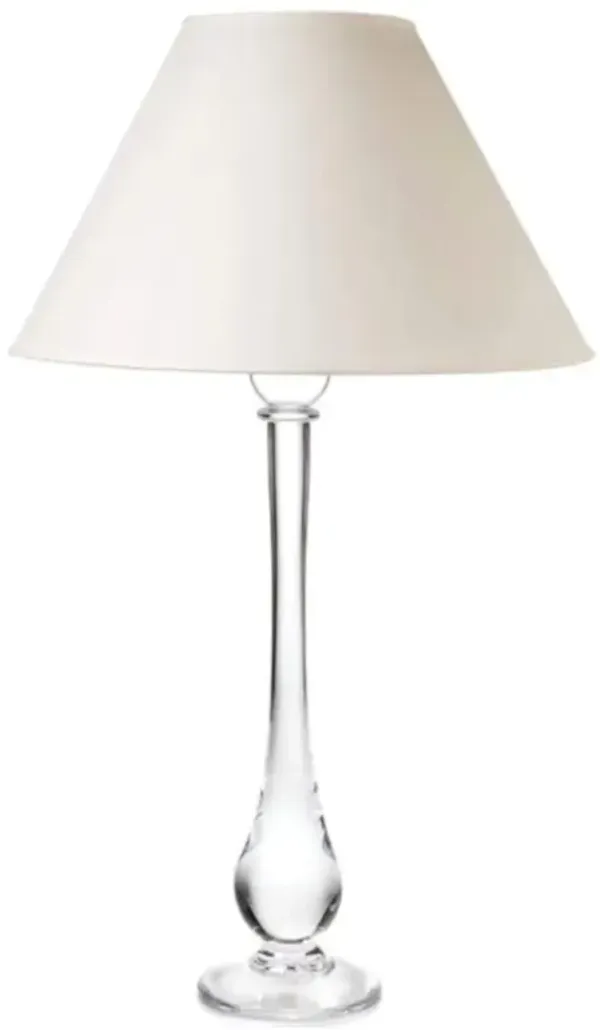 Simon Pearce Pomfret Coastal Beach Empire Shade Clear Glass Table Lamp - Large