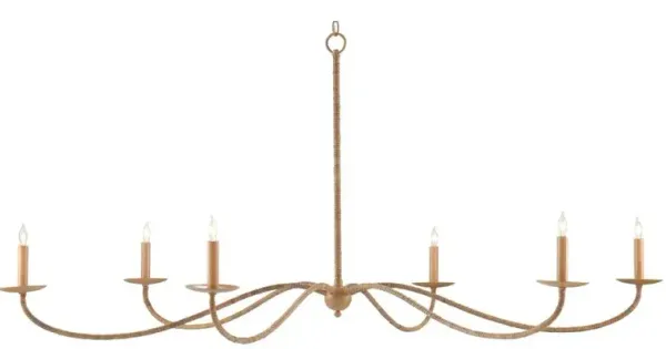 Aelle Coastal Beach Brown Painted Rattan Candle Style Chandelier