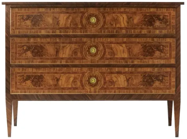 Bruce Updated Traditional Brown Burl Wood Chest