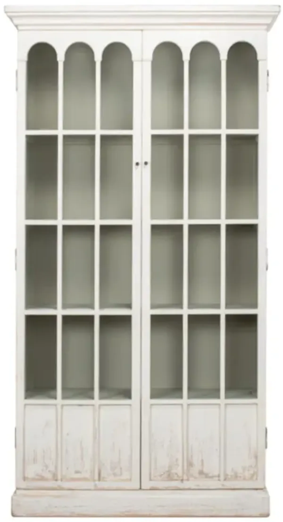 Audrey French Country Whitewashed Reclaimed Pine Wood Display Case