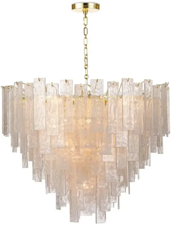 Glacier Regency Clear Glass Gold Metal Chandelier - Large