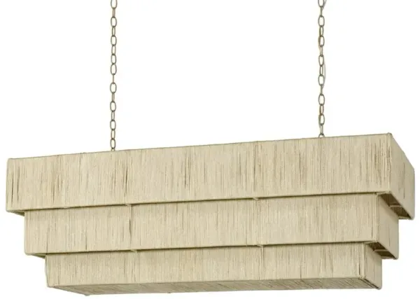 Palecek Everly Coastal Beach Natural Abaca Rope Shaded Chandelier
