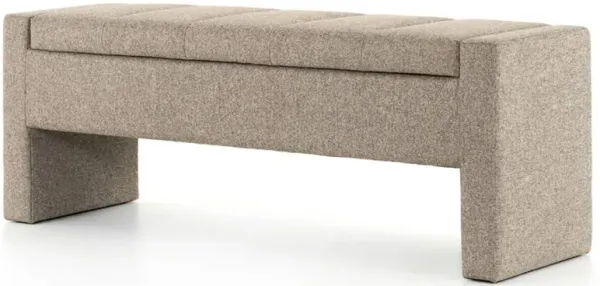 John Modern Classic Beige Upholstered Storage Bench