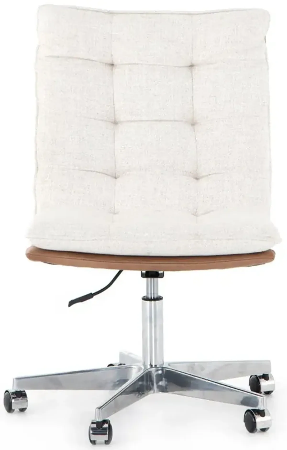 Amir Modern Tufted Cream Upholstered Aluminum Casters Rolling Office Side Chair
