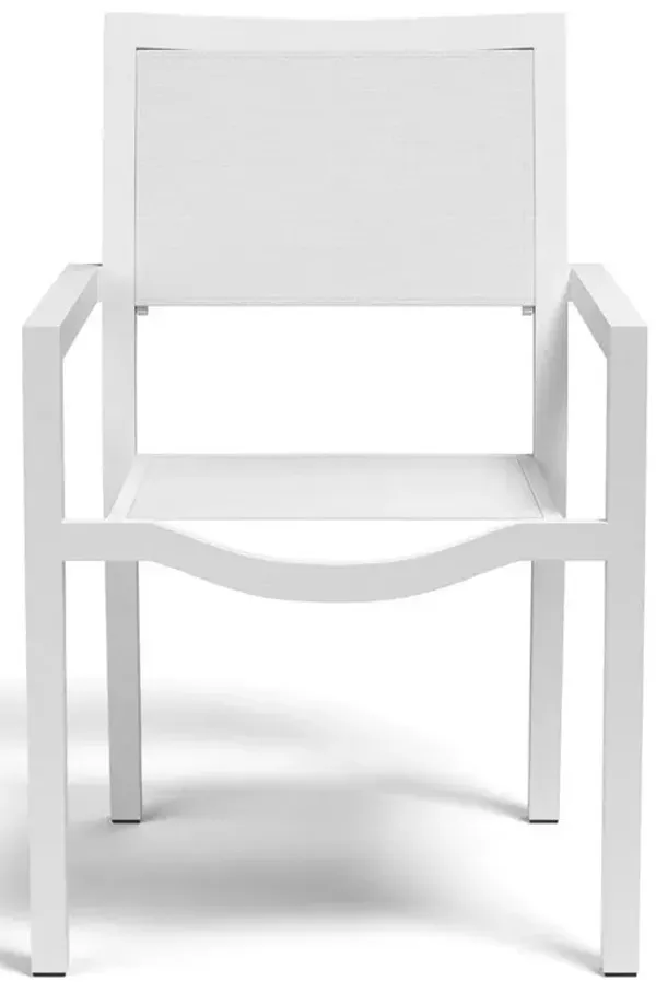 Jace Industrial Grey Performance Sling Outdoor Dining Arm Chair