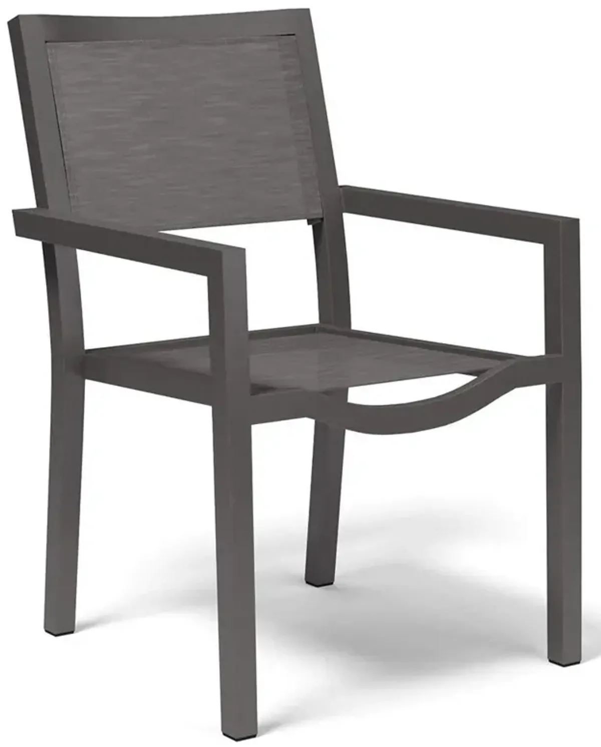 Stella Industrial Grey Performance Sling Outdoor Dining Arm Chair
