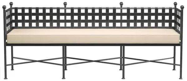 Aurore French Beige Sunbrella Cushion Metal Outdoor Garden Bench