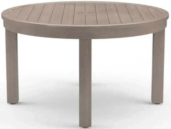 Ezra Modern Taupe Grey Aluminum Round Outdoor Dining Table - 50"W