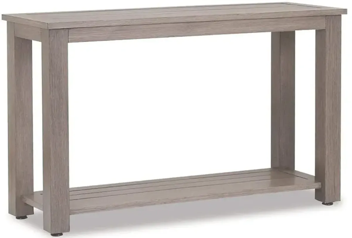 Ezra Modern Taupe Grey Aluminum Rectangular Outdoor Console Sofa