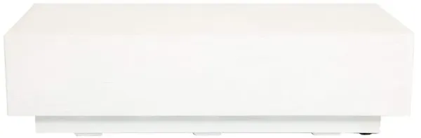 Charlie Modern White Glass Fiber Concrete Rectangular Outdoor Coffee Table