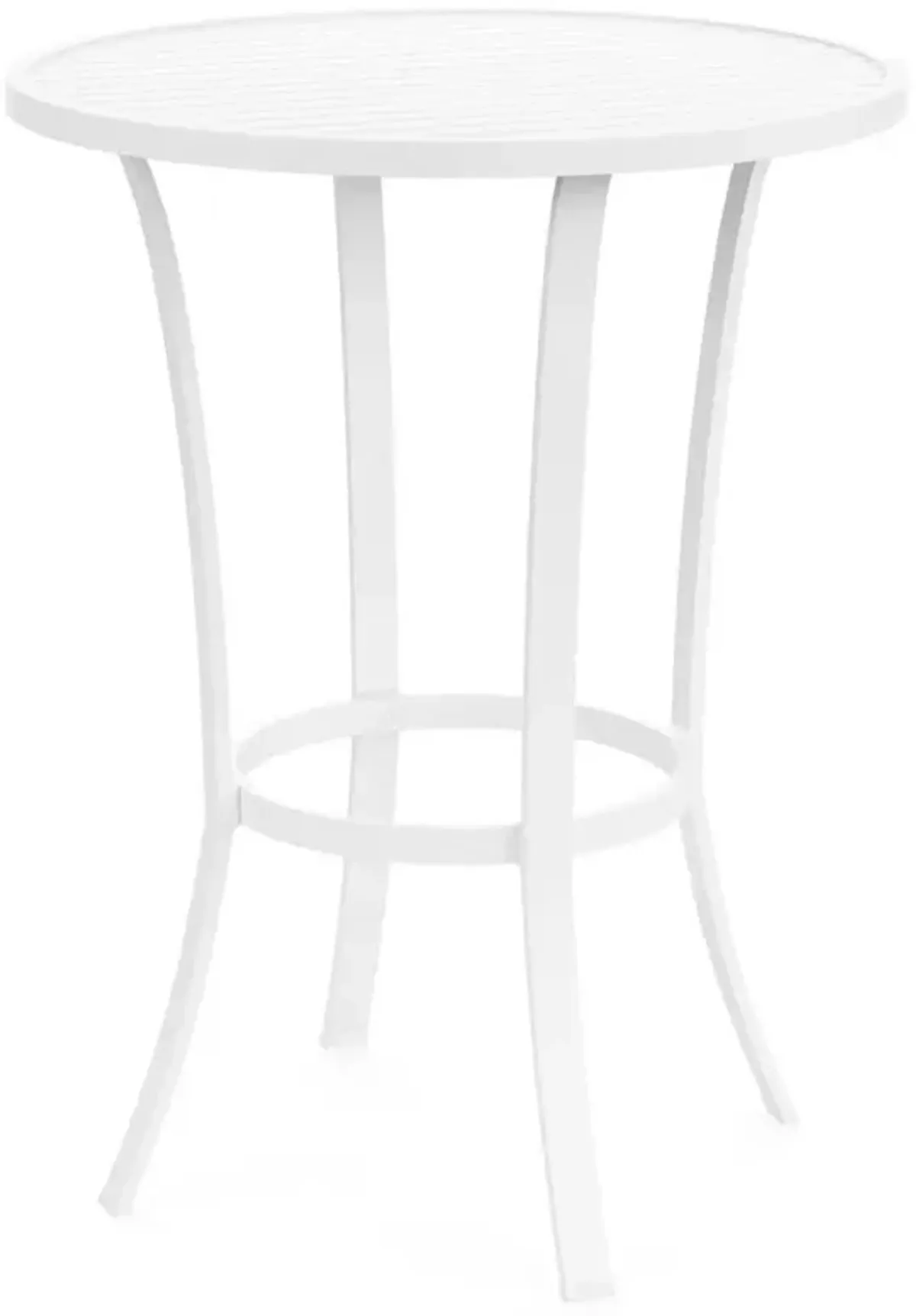 Zuri Coastal White Aluminum Round Outdoor Dining Bar Table - 32"W
