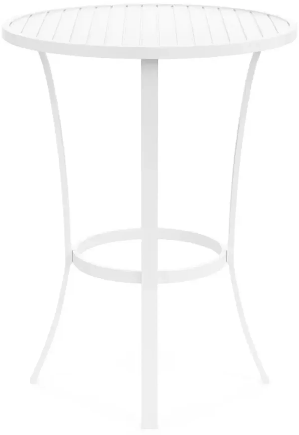 Zuri Coastal White Aluminum Round Outdoor Dining Bar Table - 32"W