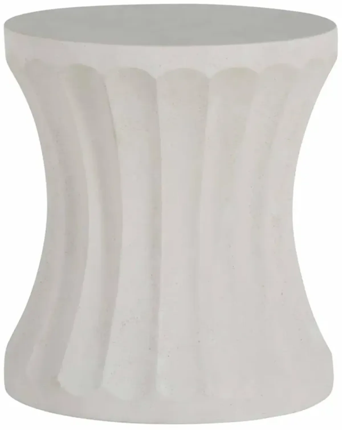 Gannet French Country White Stone Outdoor Side Table