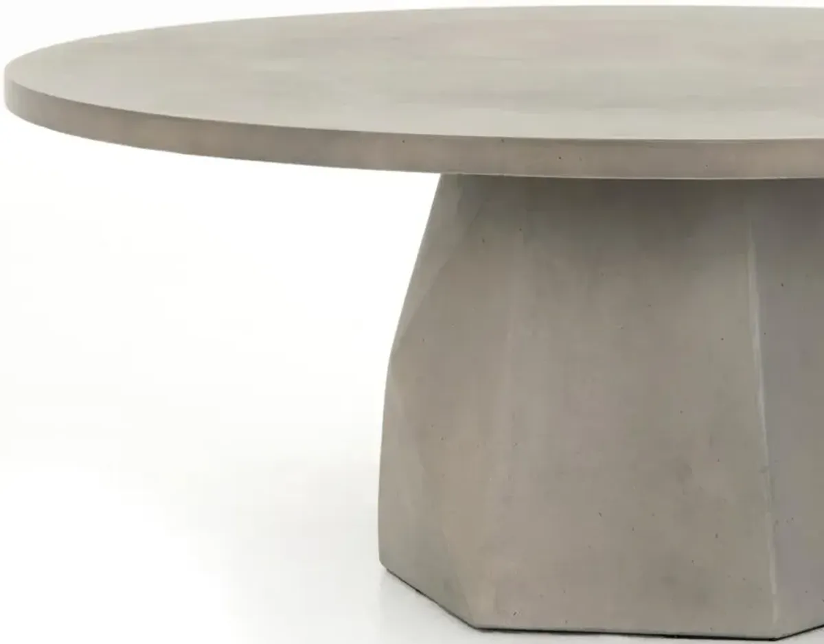 Barley Industrial Loft Grey Concrete Round Outdoor Coffee Table