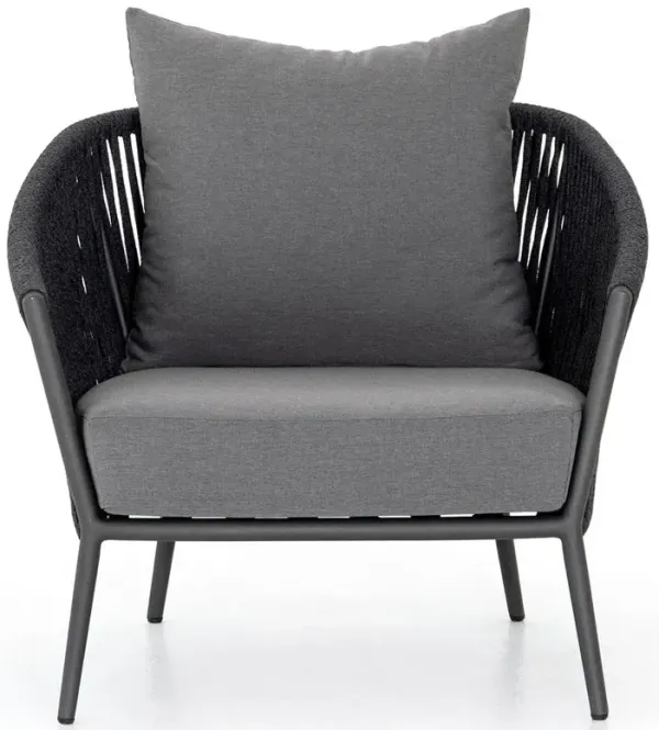 Porter Coastal Beach Grey Cushion Dark Bronze Aluminum Rope Outdoor Lounge Chair