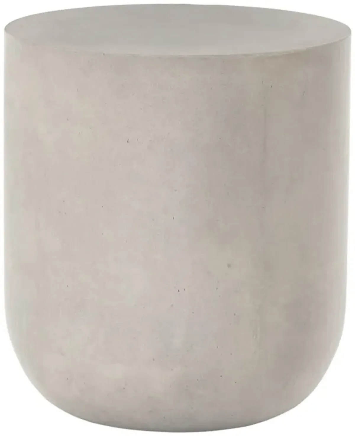 Yvonne Industrial Loft Grey Concrete Outdoor Round Drum End Table