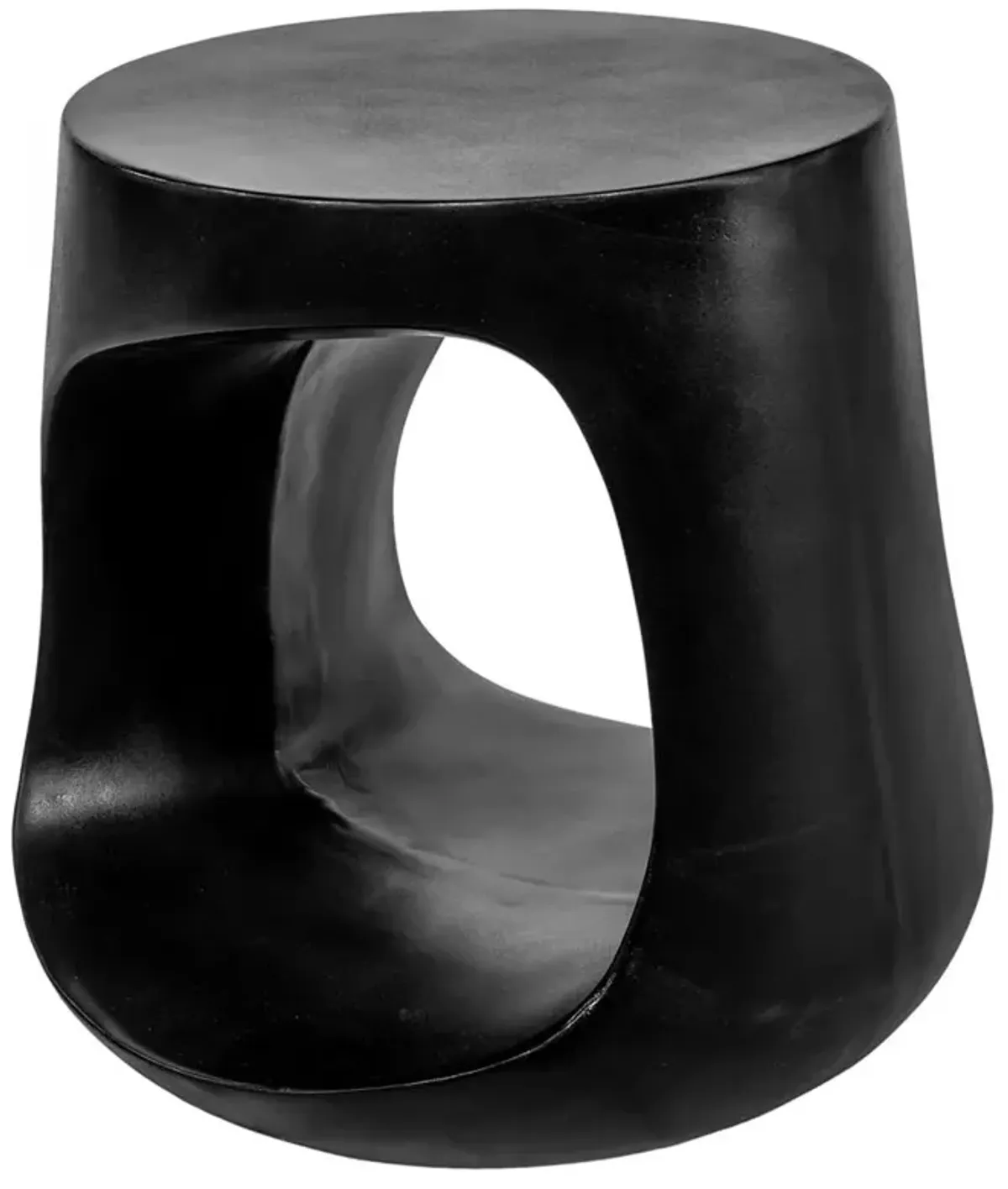 Ronin Modern Classic Black Concrete Round Outdoor Side Table