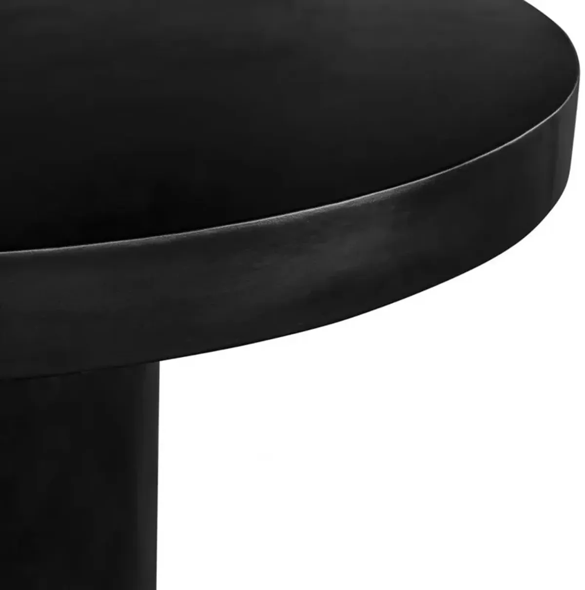 Cassie Industrial Loft Black Concrete Classic Round Outdoor Dining Table - 47"W