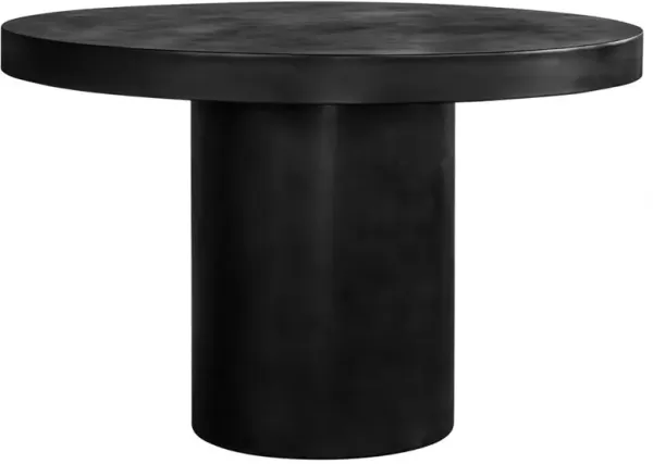 Cassie Industrial Loft Black Concrete Classic Round Outdoor Dining Table - 47"W