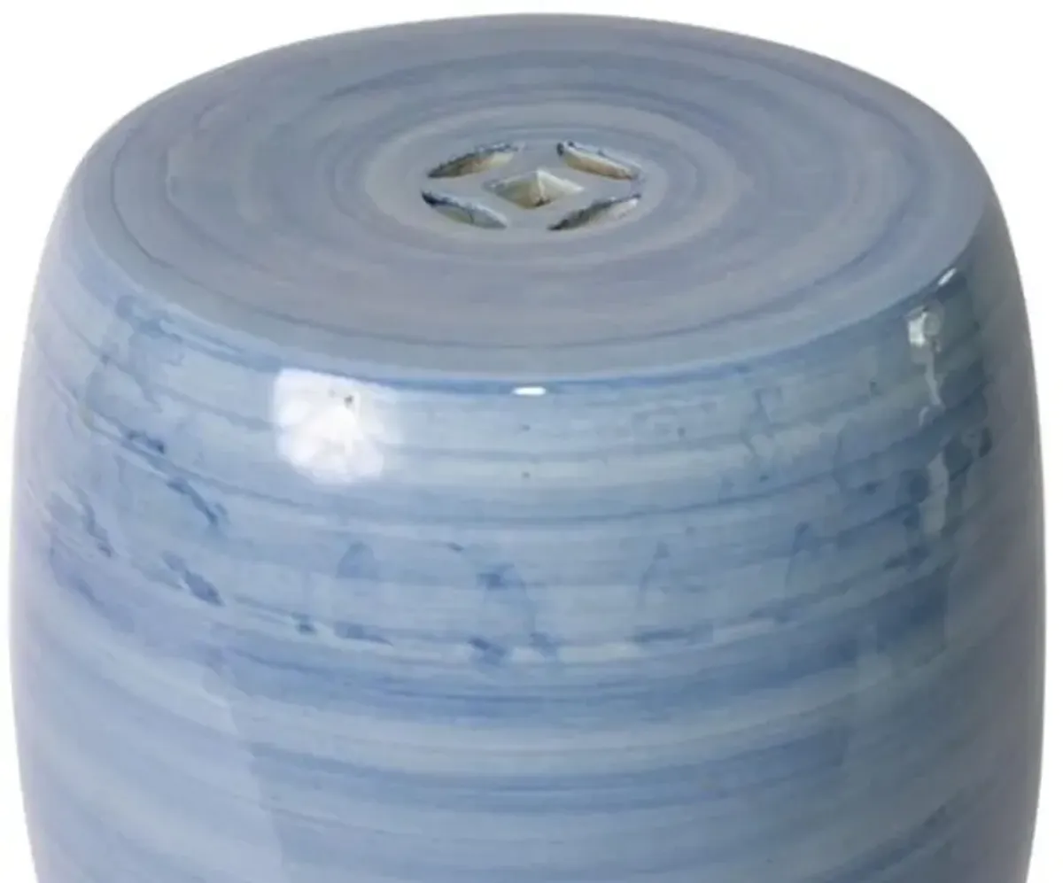Adalynn Modern Classic Denim Blue Village Porcelain Outdoor Garden Stool