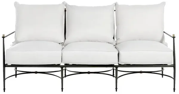 Roma Slate Grey Aluminum White Performance Outdoor Sofa - 77"