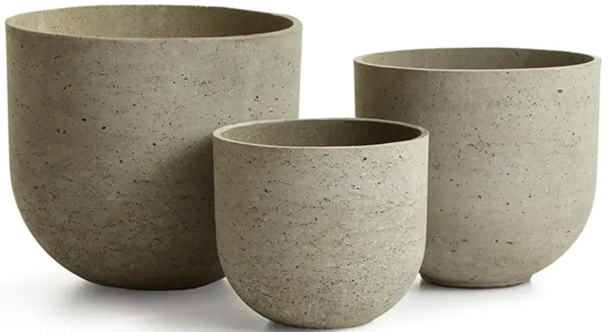 Taylor Beige Outdoor Concrete Pots - Set of 3