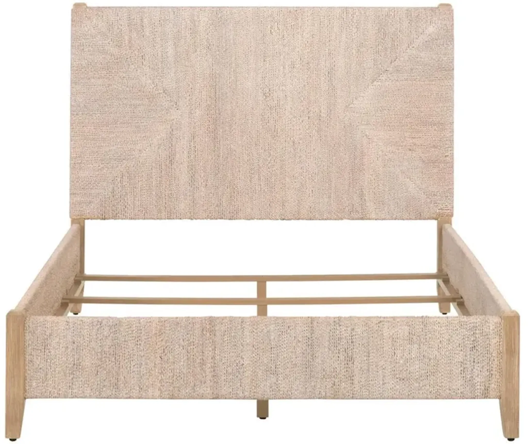 Laurice French Country Woven Abaca Rope Mahogany Platform Bed Standard ...