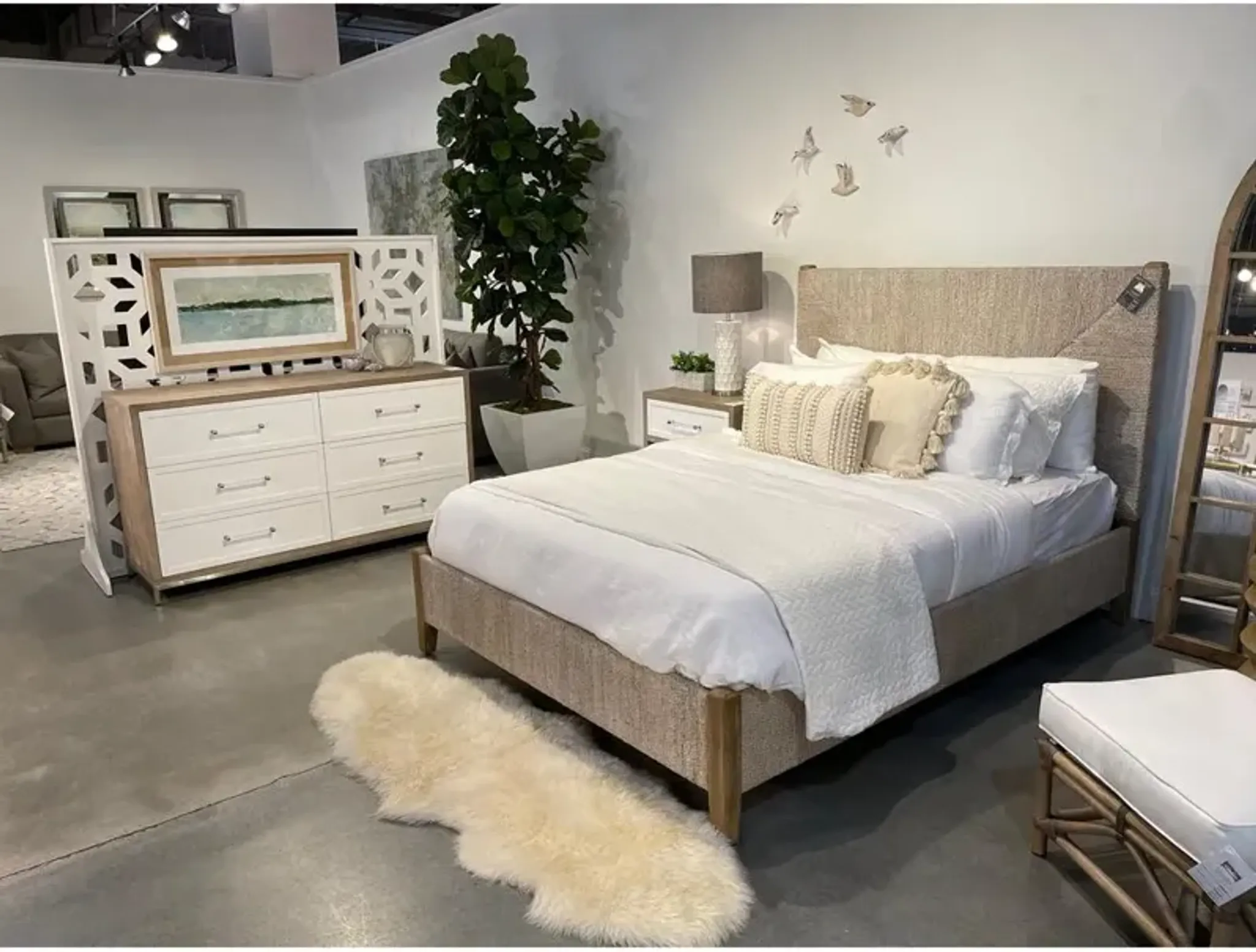 Laurice French Country Woven Abaca Rope Mahogany Platform Bed ...