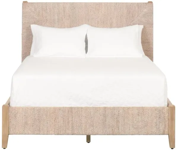 Laurice French Country Woven Abaca Rope Mahogany Platform Bed - Standard