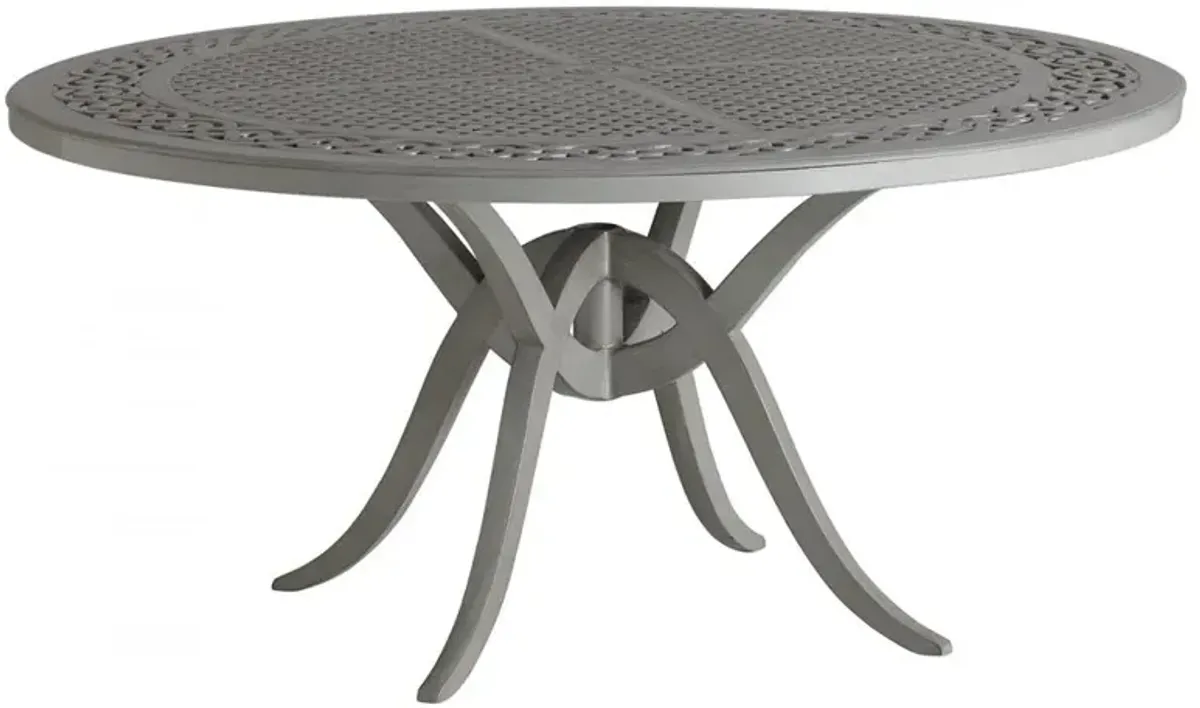 Silver Sands Modern Grey Aluminum Round Outdoor Dining Table - 60"W
