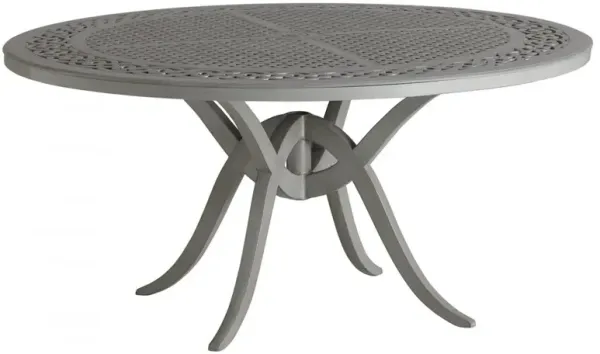 Silver Sands Modern Grey Aluminum Round Outdoor Dining Table - 60"W