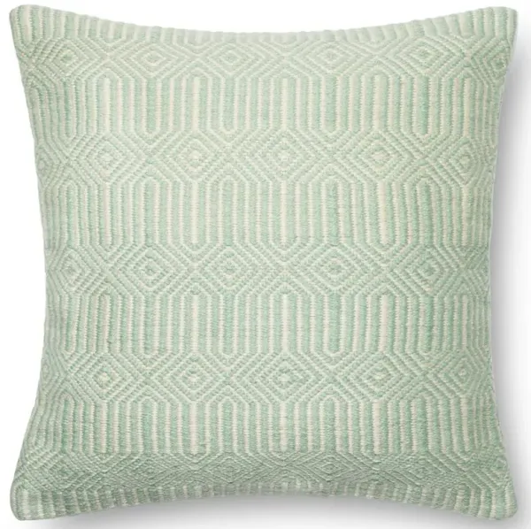 Norric Modern Classic Green Patterned Down Indoor Outdoor Throw Pillow - 22x22