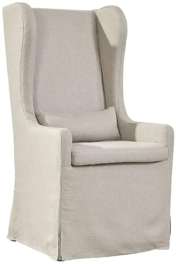 Lourin Modern Classic Beige Performance Slipcovered Host Chair