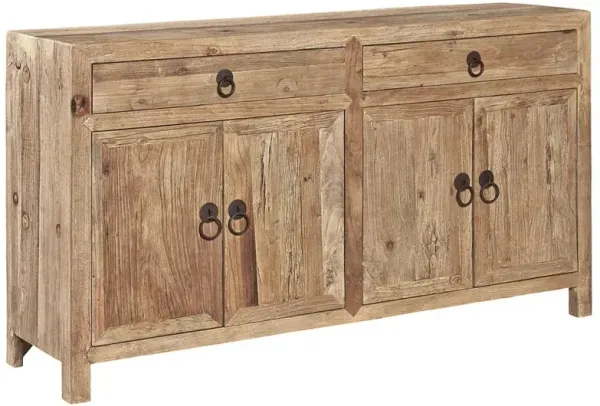 Elma Rustic Lodge Brown Elm Wood Sideboard