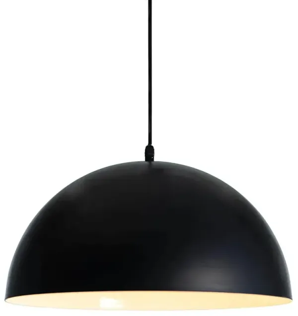 Peridot Industrial Black Aluminum Round Outdoor Pendant - Large