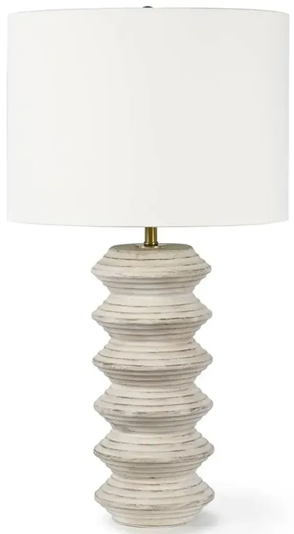 Nova White Wood Table Lamp