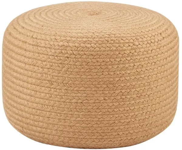 Yana Coastal Beach Brown Outdoor Round Pouf