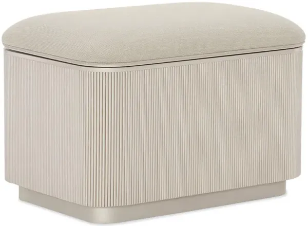 Jett Modern Beige Performance Fluted Storage Ottoman