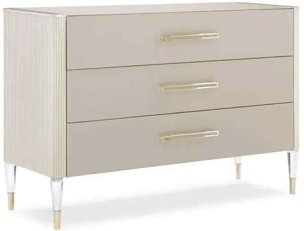 Jonah Modern Classic Beige Shagreen Acrylic Bachelor Chest