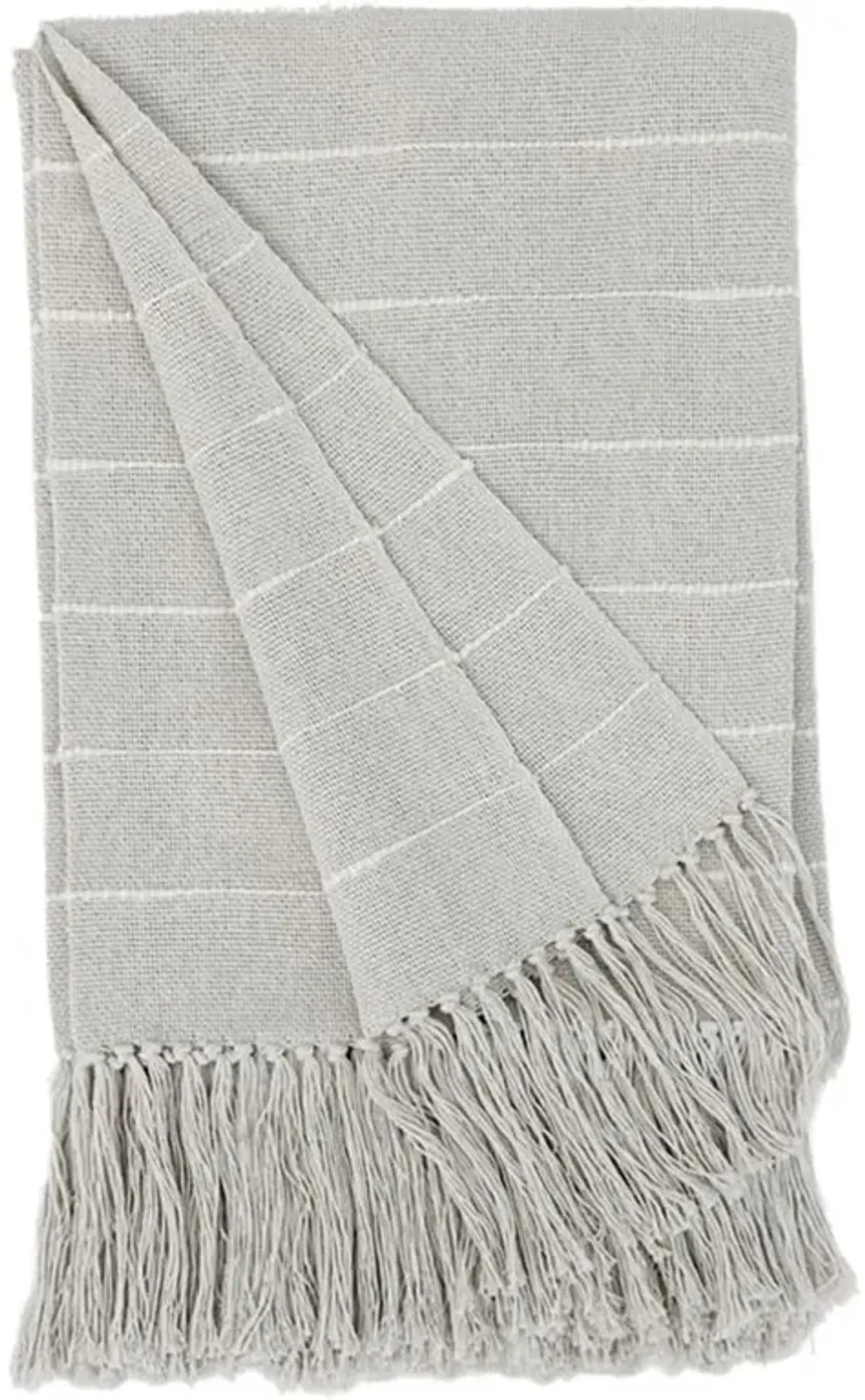 Riona Modern Light Grey Cotton Handwoven Throw Blanket