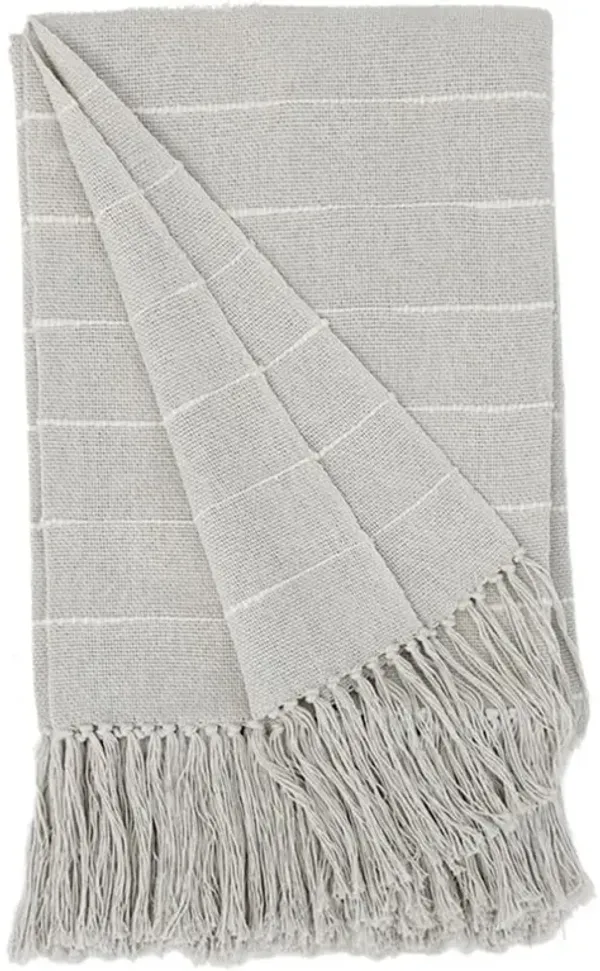 Riona Modern Light Grey Cotton Handwoven Throw Blanket