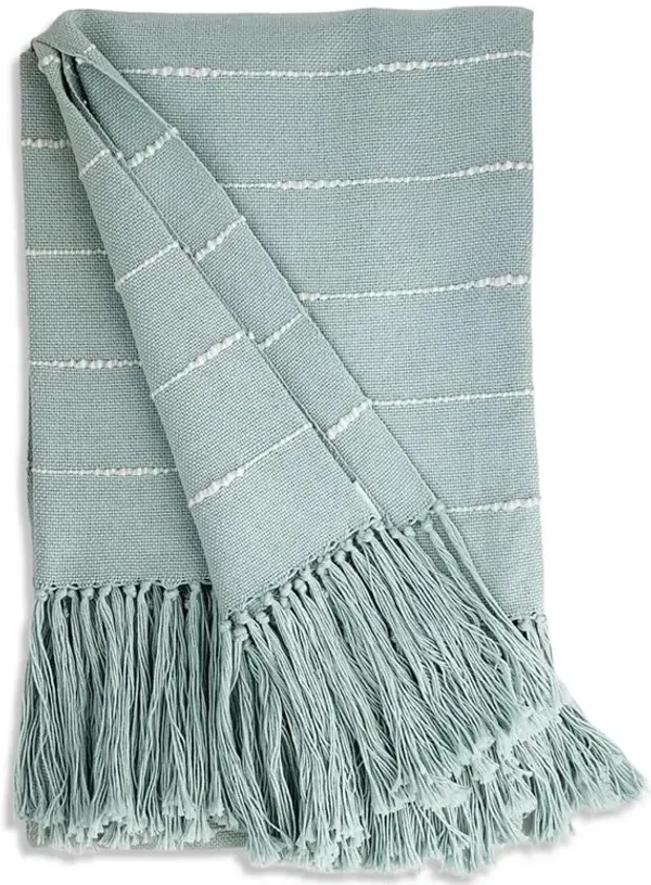 Riona Modern Green Cotton Handwoven Throw Blanket