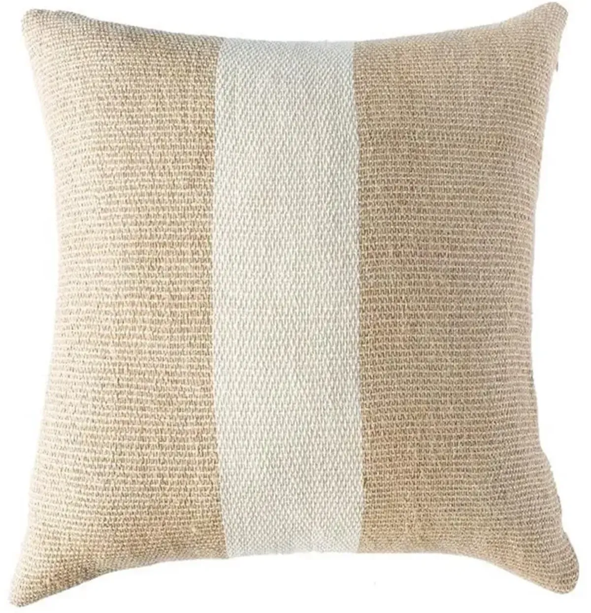 Josie Coastal Beige White Striped Handwoven Pillow Cover