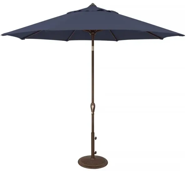 Emma Modern Classic Navy Blue Sunbrella Aluminum Outdoor Umbrella