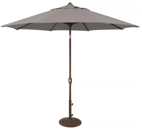 Emma Modern Classic Silver Sunbrella Aluminum Outdoor Umbrella