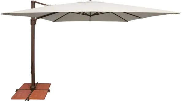 Isabella Modern Classic White Sunbrella Aluminum Cantilever Square Umbrella